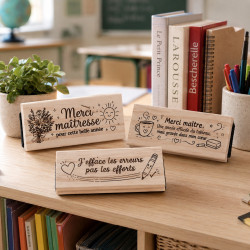 Brosse à tableau personnalisée en bois – Cadeau maître, maîtresse, ATSEM ou nounou